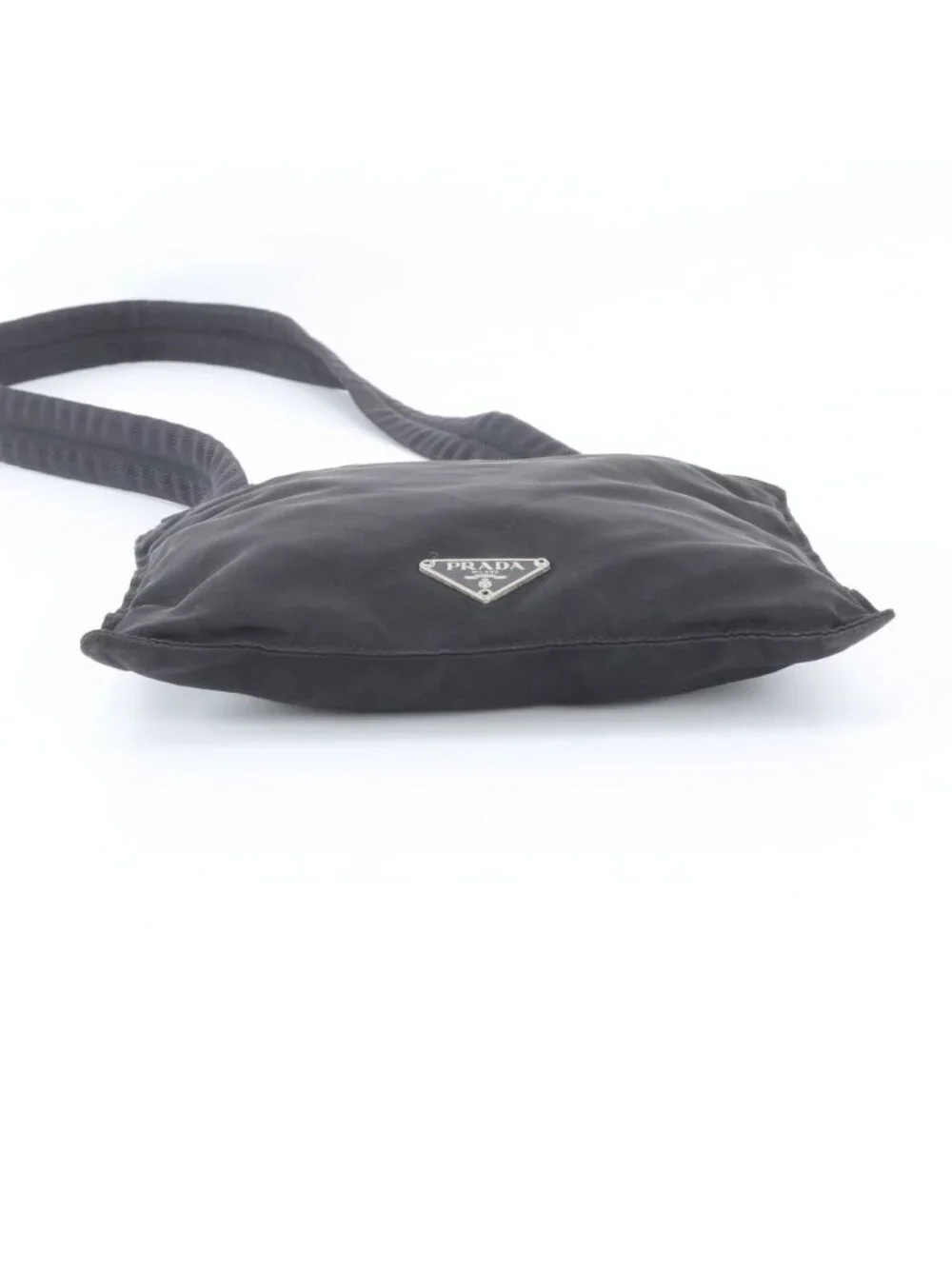 Prada Tessuto Nylon Triangle Logo Shoulder Bag Crossbody Messenger Black